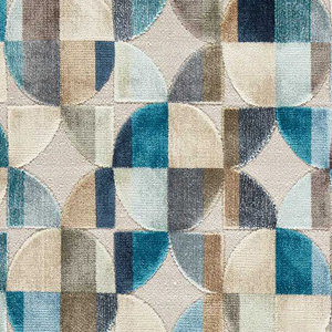 Clarke & Clarke Delaunay Woven Velvet Upholstery Fabric Denim
