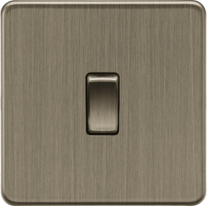 SF2000AB Screwless 1G 2W Switch in Antique Brass