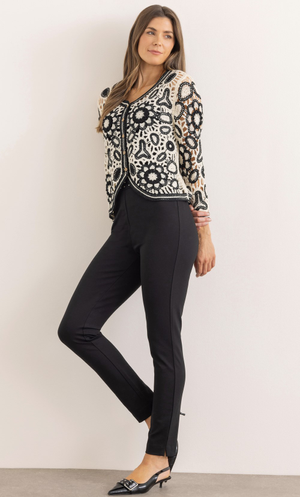 Ponte Pull On Slim Leg Trousers - Black
