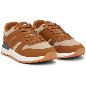 Lambretta Mens Echo 2 Lace Up Sporty Retro Trainers - 10 UK / Tan / Beige