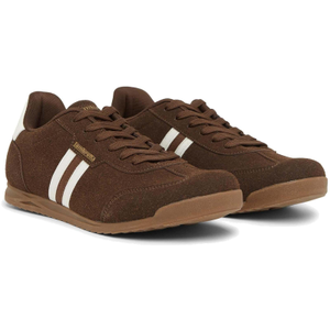 Lambretta Mens Tackle Retro Trainers Shoes - 6 UK / Chocolate / Cream