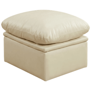 Verona Cream Leather Footstool