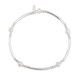 Signature Silver Single Pearl Noodle IMERAKI Bracelet