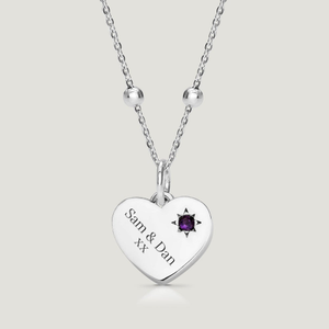 CANDY Love Silver & Amethyst Heart Necklace
