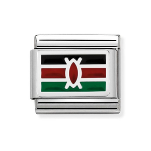Classic Silver & Enamel Kenya Flag Charm