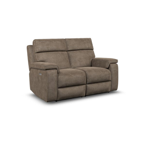 Selby 2 Seater Power Recliner Sofa in Miller Earth Brown Fabric