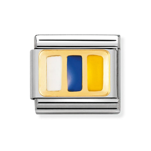Classic Gold & Enamel Canary Islands Flag Charm