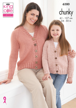 Cardigan and Sweater in King Cole Big Value Chunky (6280)