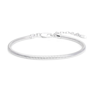 Signature Silver Snake Chain Charm Bracelet