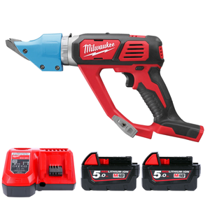 Milwaukee M18BMS20 18V 2.0mm Cordless Metal Shear With 2 x 5.0Ah Batteries & Charger