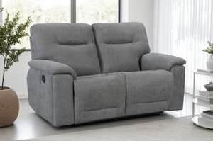Grey Fabric 2 Seater Manual Recliner Sofa MURCIA