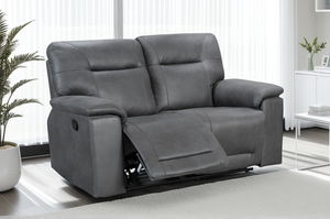 Faux Leather Grey 2 Seater Manual Recliner Sofa MURCIA