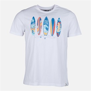 Kangaroo Poo Mens Surf Board T-Shirt White
