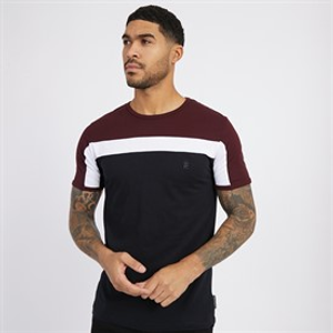 French Connection Mens Block Piping T-Shirt Chateaux/White/Marine