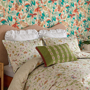 Aril's Garden Duvet Cover SET, Olive & Mulberry