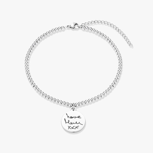 Silver Disc Clasp HandwritingBracelet