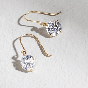 CANDY 9ct Gold 5mm CZ Drop Earrings