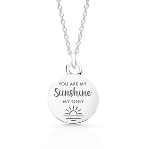 Signature Silver You Are My Sunshine Disc Necklace