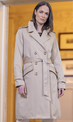 Double Breasted Trench Coat - Beige