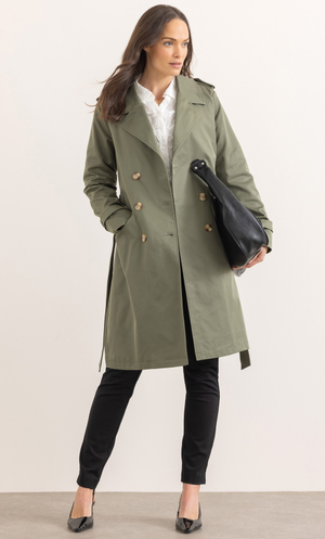 Double Breasted Trench Coat - Khaki