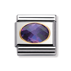 Classic Gold & Violet CZ Charm