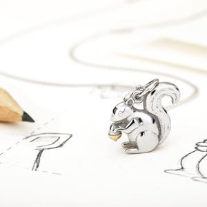 Tempest Wald Silver Squirrel Necklace
