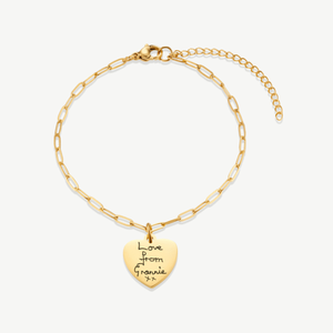 Gold Paperclip Handwriting Bracelet