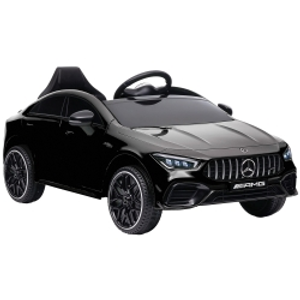 AIYAPLAY Mercedes-Benz AMG CLA 45 Licensed 12V Kids Electric Car Ride on Car w/ Remote, Suspension Lights Music Horn - Black