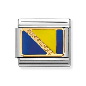 Classic Gold & Enamel Flag Of Bosnia Charm