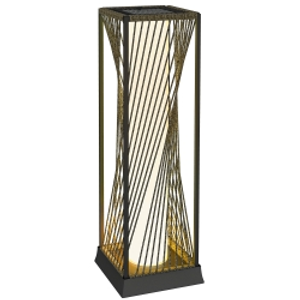 Outsunny Garden Rattan Lamp, 77 cm Tall Solar Rattan Floor Lamp, Solar Garden Light with Auto On/Off LED Lights, IP44 Waterproof for Outdoor, Porch, Pathway, Terrace, Grey