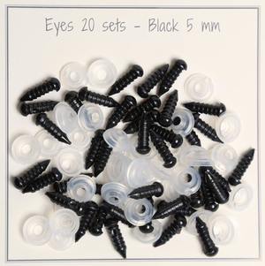 Yeux de sécurité noirs 5-8 mm - 25 paires