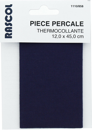 Percale thermocollante pour réparation - Bleu marine
