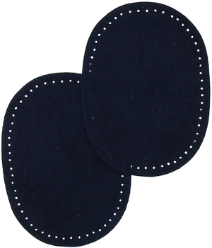 Mini coudières thermocollantes imitation daim bleu marine