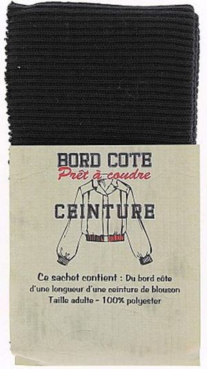 Bas de blouson bord côte - Noir