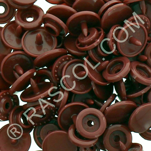 Sachet de 25 pressions résine KAM ronds - Cuivre rouge foncé
