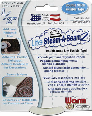 Ruban thermocollant double face Lite Steam-A-Seam2 - 1,27 cm x 18,29 m