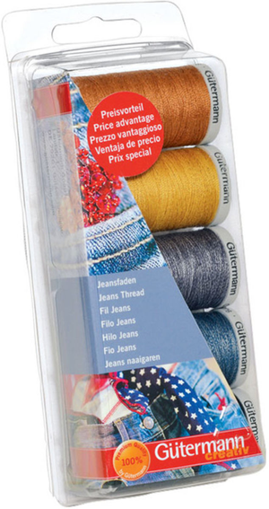 Set de 5 fils à coudre spécial jeans Gütermann