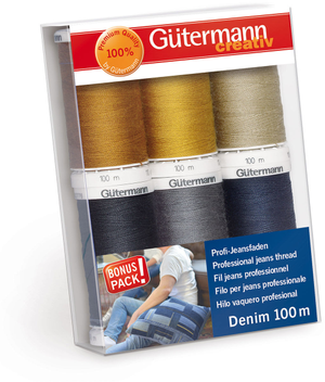 Set de 6 fils à coudre Denim Gütermann