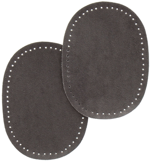 Mini coudières thermocollantes imitation daim gris foncé