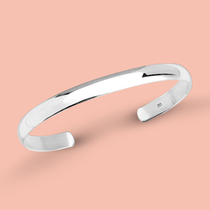 Portrait Identity Silver 6mm Rounded Cuff Bangle