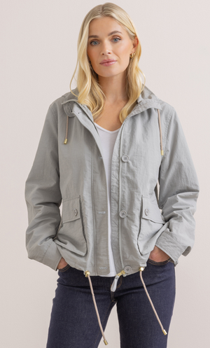 Hooded Lightweight Jacket - Grey