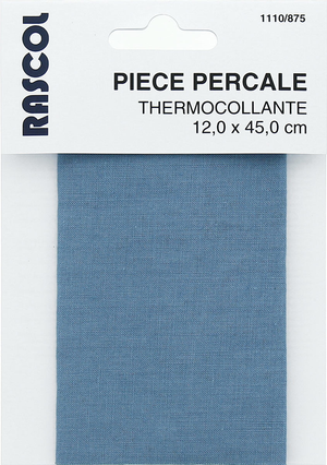 Percale thermocollante pour réparation - Bleu gris