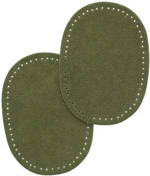 Mini coudières thermocollantes imitation daim vert olive