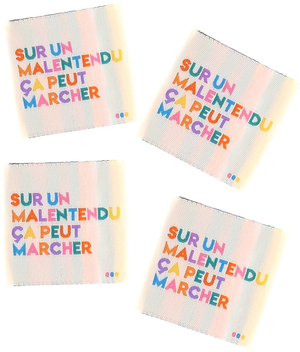 Lot de 4 étiquettes à coudre - Sur un malentendu ça peut marcher