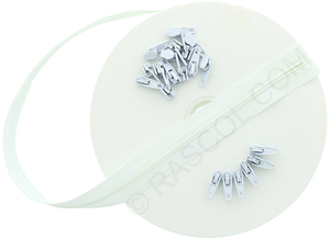 Rouleau de 10 mètres de fermeture nylon - Blanc