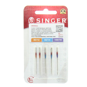 Lot de 5 aiguilles Singer assorties