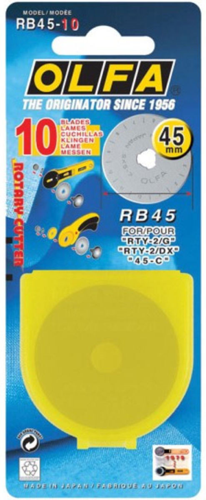 10 lames de rechange pour cutter Olfa - 45 mm
