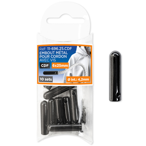 Set de 10 embouts métal pour cordons avec vis - Canon de fusil