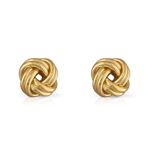 Signature Gold Plated Double Knot Stud Earrings