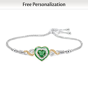 Granddaughter Spinning Birthstone Bracelet - May